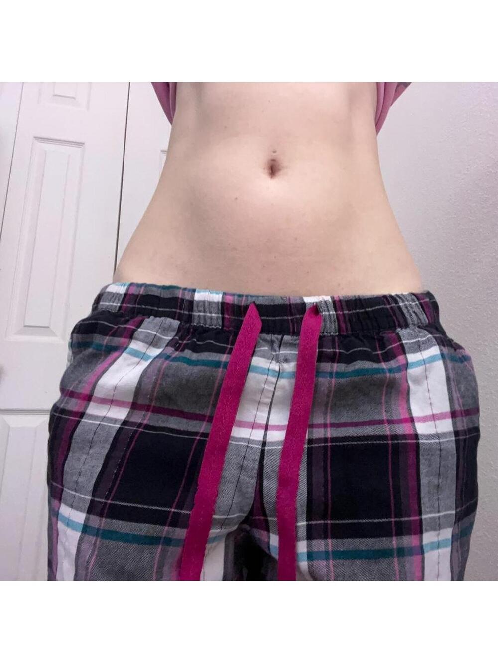 black & pink plaid pajama pants